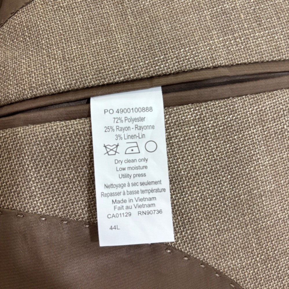 Lauren Ralph Lauren UltraFlex Blazer Mens 44L Tan Linen Blend Sport Coat NWT - Picture 8 of 12